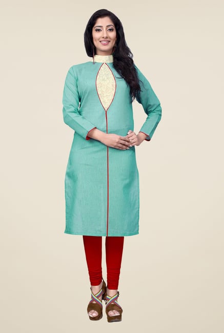 Occeanus Green Solid Kurta Occeanus Green Solid Kurta