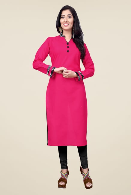 Occeanus Pink Solid Cotton Kurta Occeanus Pink Solid Cotton Kurta