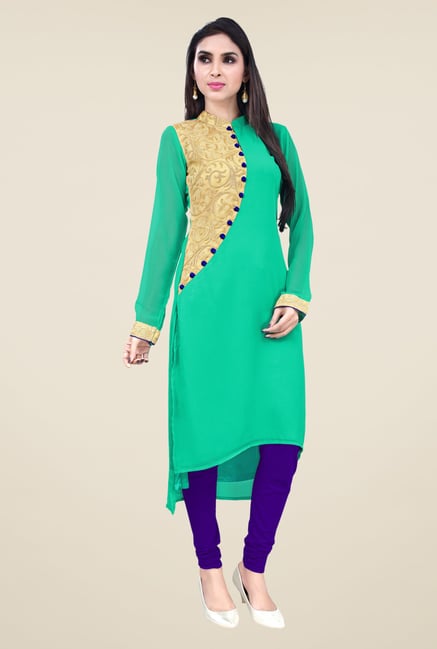 Occeanus Teal Embroidered Kurta Occeanus Teal Embroidered Kurta