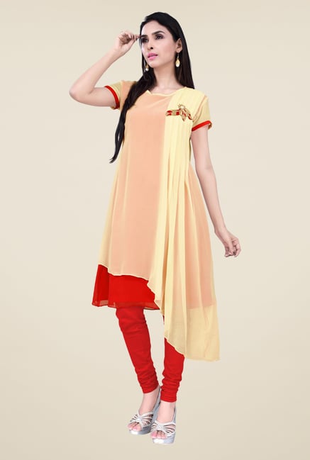 Occeanus Beige Solid Kurta Occeanus Beige Solid Kurta