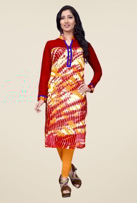 Occeanus Red Printed Kurta Occeanus Red Printed Kurta