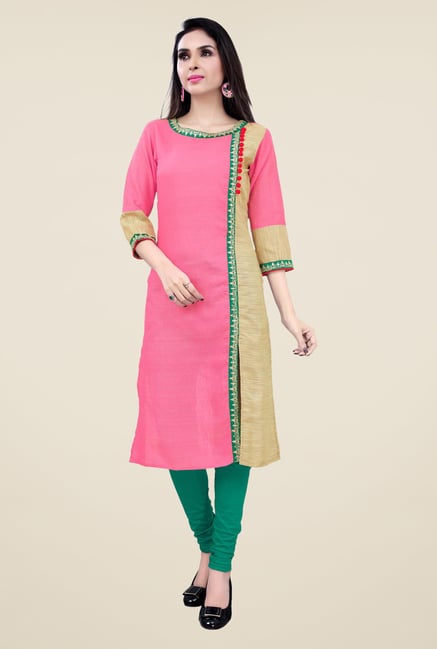 Occeanus Pink Solid Kurta Occeanus Pink Solid Kurta