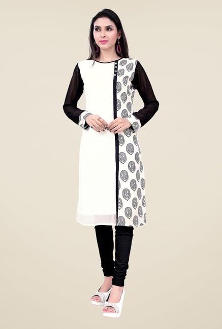 Occeanus White Printed Designer Kurta Occeanus White Printed Designer Kurta