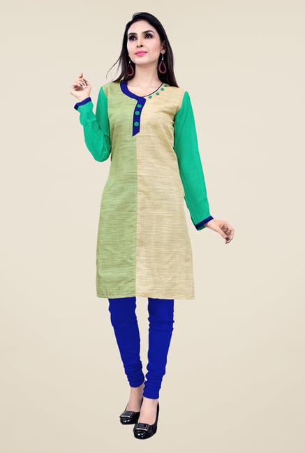 Occeanus Green Solid Designer Kurta Occeanus Green Solid Designer Kurta