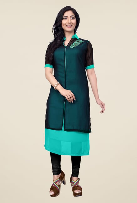 Occeanus Teal Solid Kurta Occeanus Teal Solid Kurta