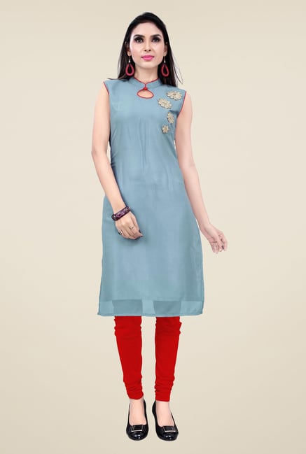 Occeanus Grey Embroidered Kurta Occeanus Grey Embroidered Kurta