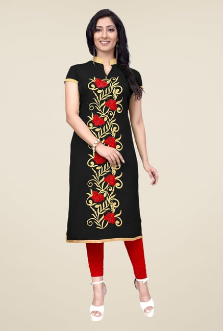 Occeanus Black Embroidered Kurta Occeanus Black Embroidered Kurta