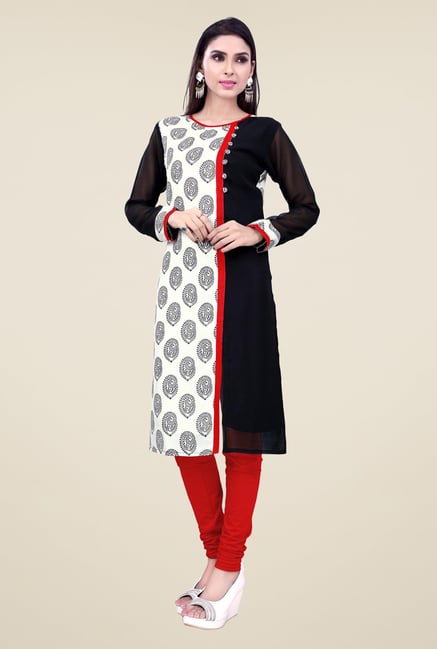 Occeanus Black Printed Designer Kurta Occeanus Black Printed Designer Kurta
