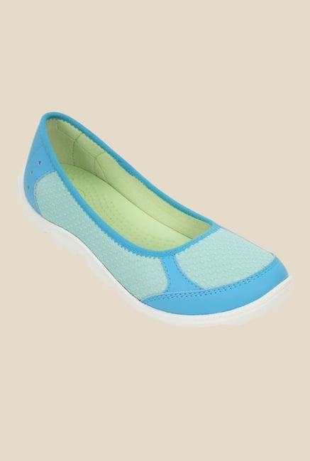 Crocs Duet Busy Day Electric Blue & White Flat Ballets Crocs Duet Busy Day Electric Blue & White Flat Ballets