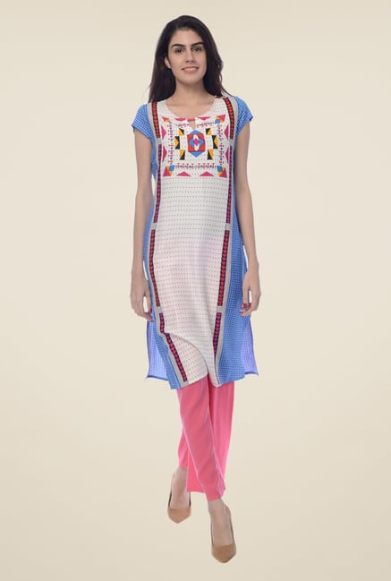 Desi Belle Off White Printed Kurta Desi Belle Off White Printed Kurta