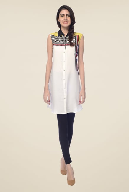 Desi Belle White Printed Shirt Desi Belle White Printed Shirt
