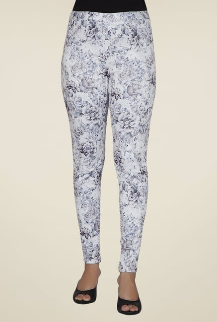 Desi Belle Off White Floral Jeggings Desi Belle Off White Floral Jeggings