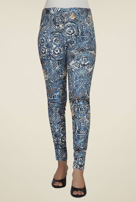 Desi Belle Blue Printed Jeggings Desi Belle Blue Printed Jeggings