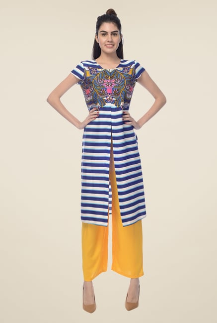 Desi Belle Navy Striped Kurta Desi Belle Navy Striped Kurta
