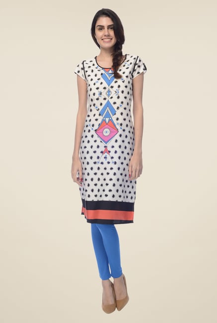 Desi Belle White Printed Kurta Desi Belle White Printed Kurta