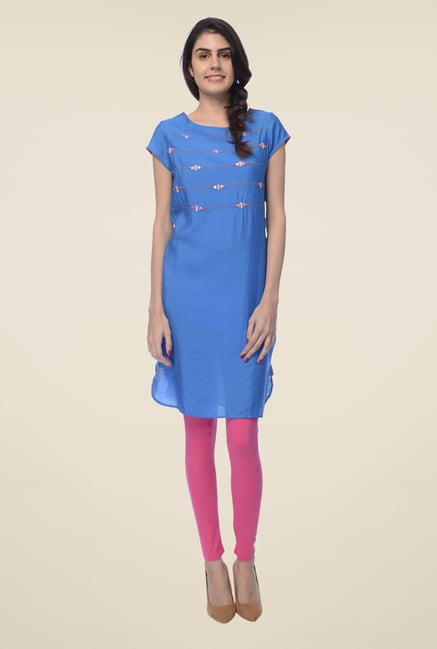 Desi Belle Blue Embroidered Kurta Desi Belle Blue Embroidered Kurta