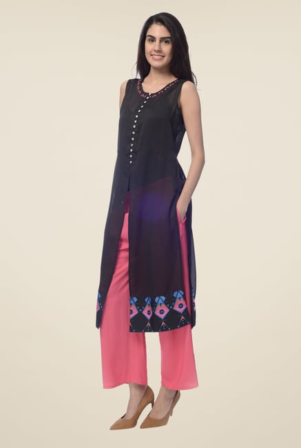 Desi Belle Black Printed Kurta Desi Belle Black Printed Kurta