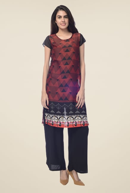 Desi Belle Maroon Printed Kurta Desi Belle Maroon Printed Kurta