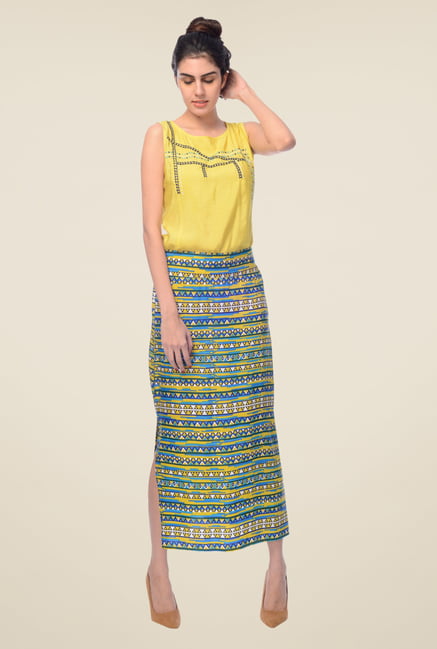 Desi Belle Multicolor Printed Skirt Desi Belle Multicolor Printed Skirt