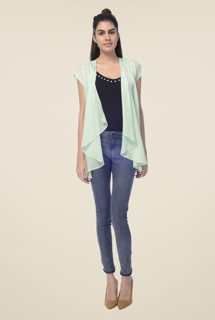 Desi Belle Green Solid Shrug Desi Belle Green Solid Shrug