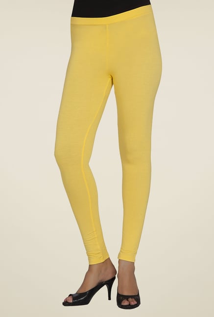 Desi Belle Yellow Solid Leggings Desi Belle Yellow Solid Leggings
