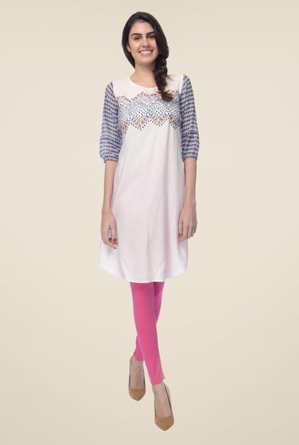 Desi Belle Off White Printed Kurta Desi Belle Off White Printed Kurta