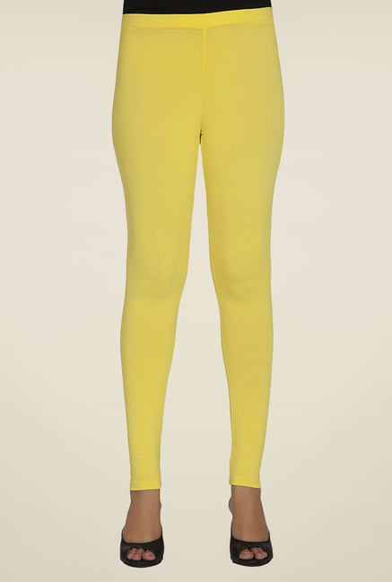 Desi Belle Yellow Solid Leggings Desi Belle Yellow Solid Leggings