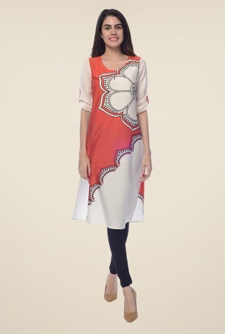 Desi Belle Off White Printed Kurta Desi Belle Off White Printed Kurta