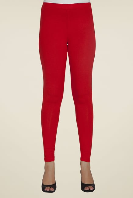 Desi Belle Red Solid Leggings Desi Belle Red Solid Leggings