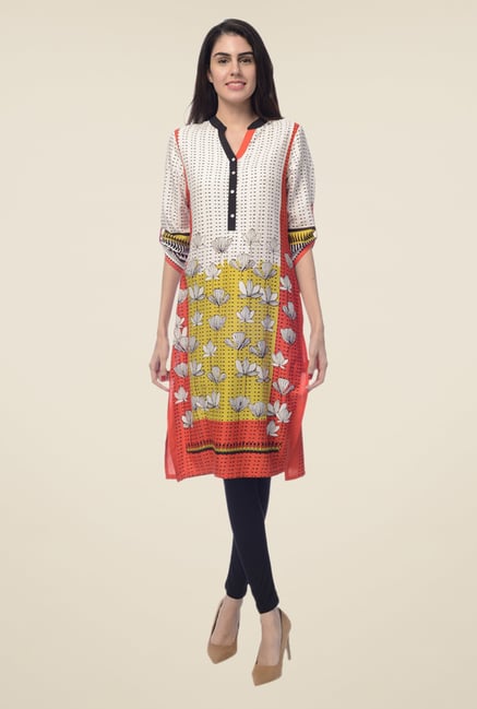 Desi Belle Multicolor Floral Print Kurta Desi Belle Multicolor Floral Print Kurta