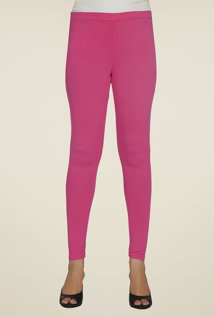 Desi Belle Pink Solid Leggings Desi Belle Pink Solid Leggings
