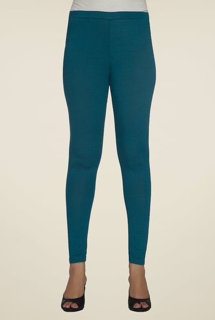 Desi Belle Green Solid Leggings Desi Belle Green Solid Leggings