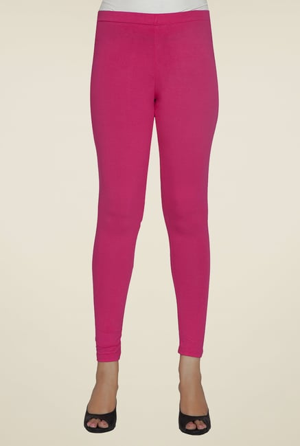 Desi Belle Pink Solid Leggings Desi Belle Pink Solid Leggings