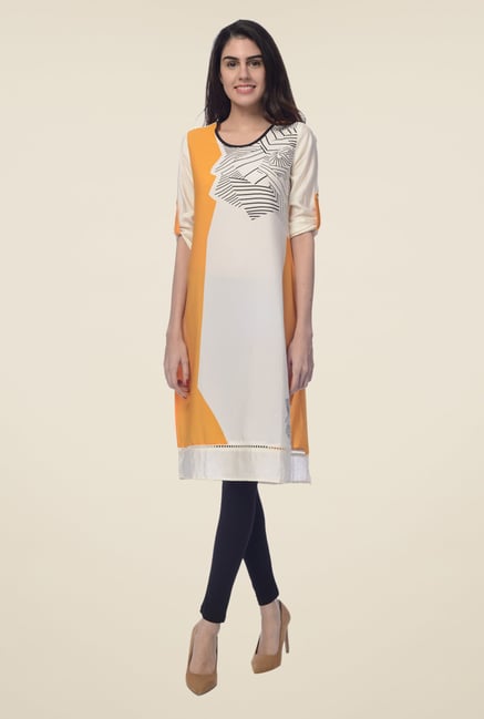 Desi Belle Off White Printed Kurta Desi Belle Off White Printed Kurta