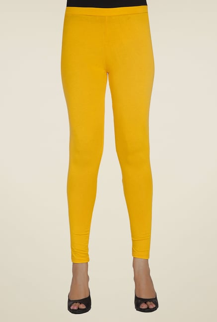 Desi Belle Yellow Solid Leggings Desi Belle Yellow Solid Leggings