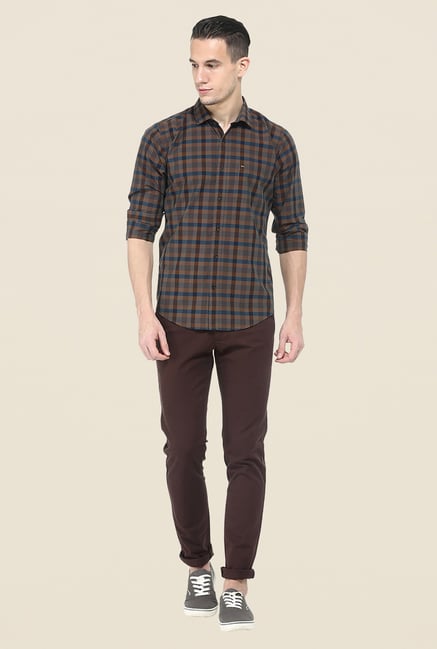 Basics Brown Checks Shirt Basics Brown Checks Shirt