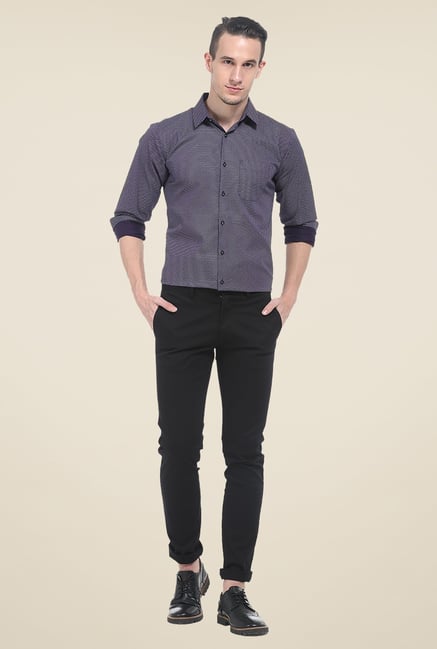 Basics Navy Printed Cotton Shirt Basics Navy Printed Cotton Shirt