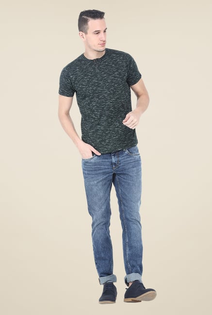 Basics Green Printed T Shirt Basics Green Printed T Shirt