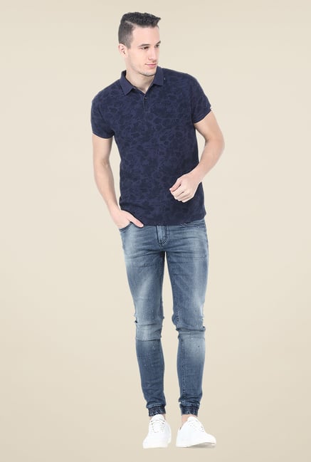 Basics Navy Polo Printed T Shirt Basics Navy Polo Printed T Shirt