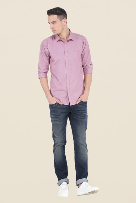 Basics Pink Checks Slim Fit Cotton Shirt Basics Pink Checks Slim Fit Cotton Shirt
