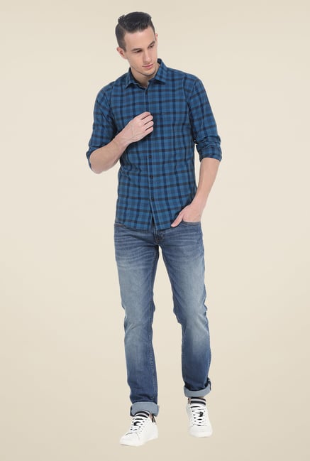 Basics Blue Checks Shirt Basics Blue Checks Shirt