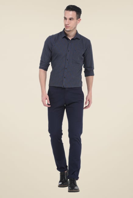Basics Navy Full Sleeve Cotton Shirt Basics Navy Full Sleeve Cotton Shirt