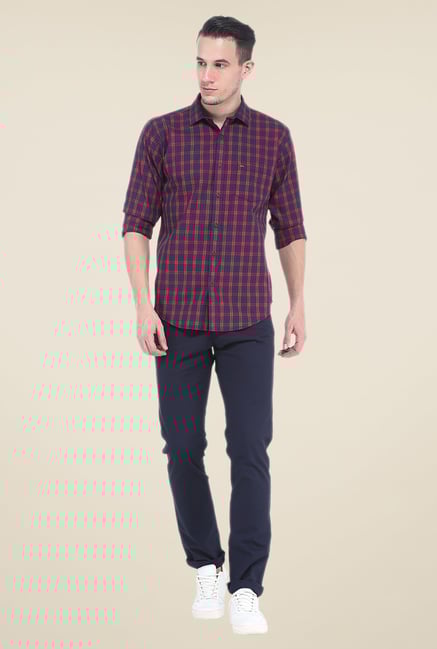 Basics Red & Navy Checks Shirt Basics Red & Navy Checks Shirt