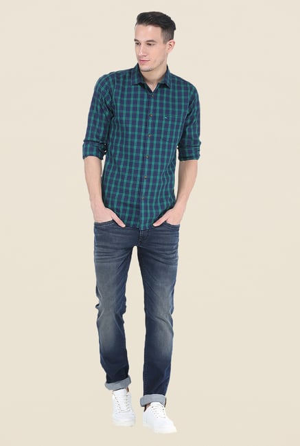 Basics Green & Navy Checks Shirt Basics Green & Navy Checks Shirt
