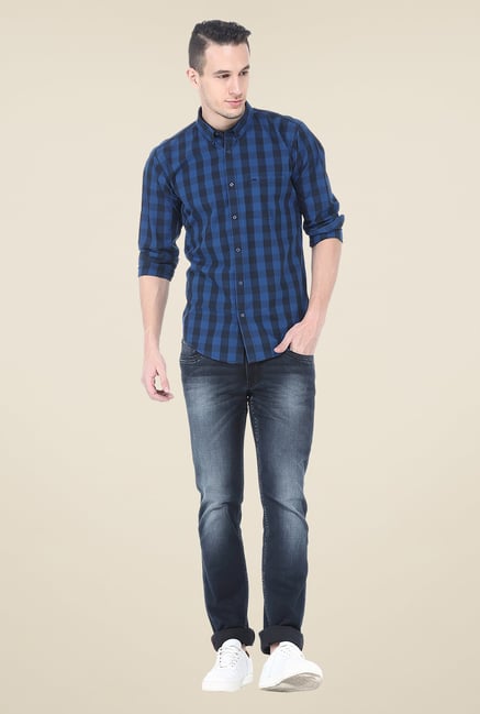Basics Blue Checks Full Sleeve Shirt Basics Blue Checks Full Sleeve Shirt
