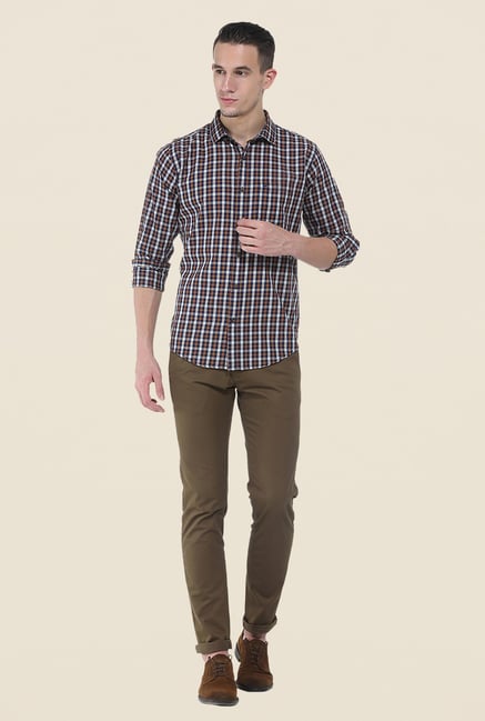 Basics Brown Full Sleeve Cotton Shirt Basics Brown Full Sleeve Cotton Shirt