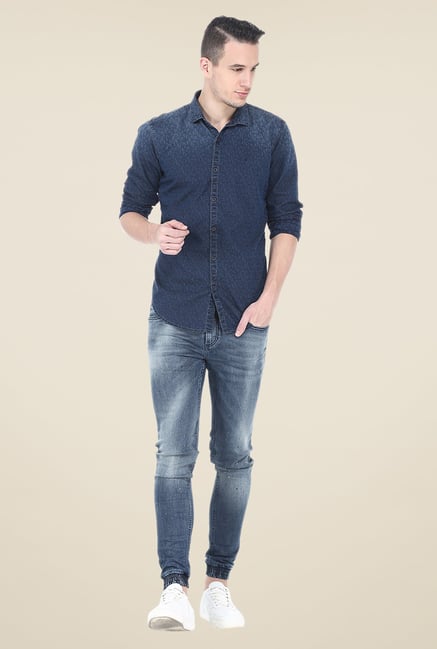 Basics Blue Print Shirt Basics Blue Print Shirt