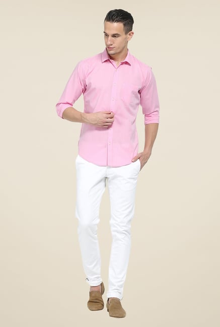 Basics Pink Solid Shirt Basics Pink Solid Shirt