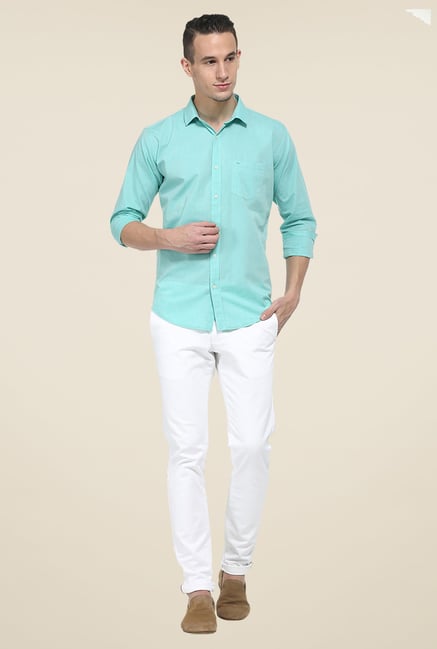 Basics Turquoise Solid Shirt Basics Turquoise Solid Shirt