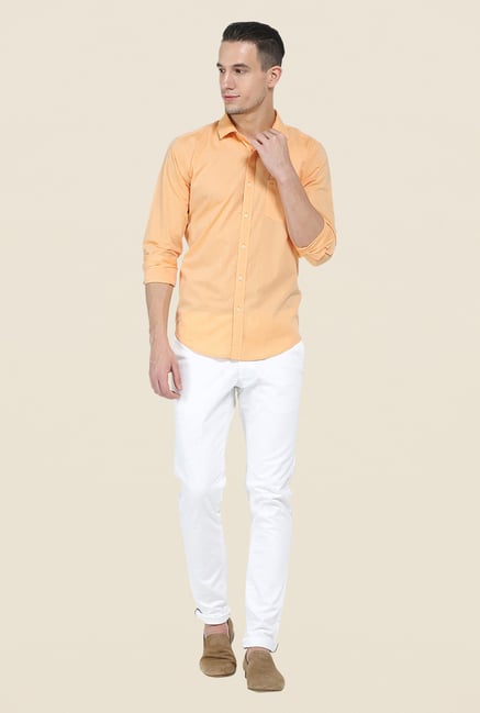 Basics Orange Solid Shirt Basics Orange Solid Shirt